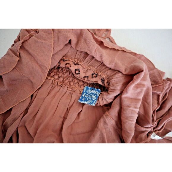 Intimately Free People Women's Sz S Rose Pink Adella Frilled Chemise Slip Dress - Picture 8 of 14